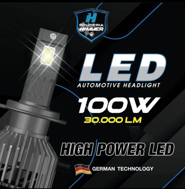 Kit De Luces Led H7 De 30000lm, 100w Para Motocicleta