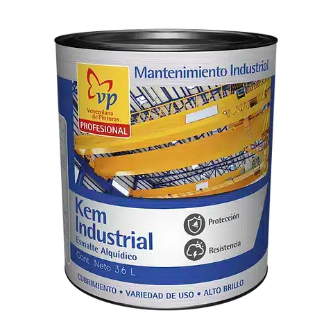 Esmalte amarillo industrial duradero.