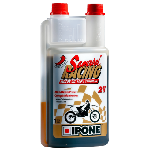 Aceite Motor para Moto Sintético con Ester Ipone Samourai Racing Olor a Fresa 1 Lt