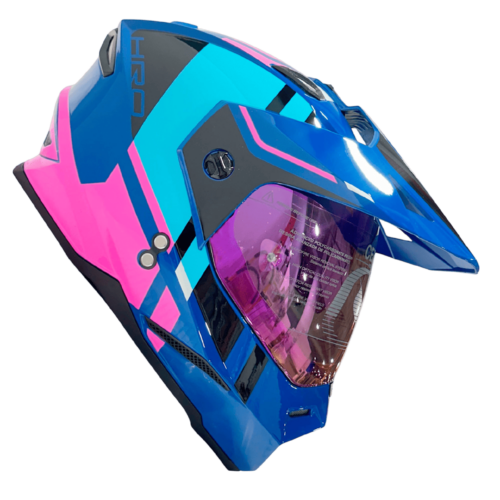Casco Integral Edge HRO MX330 Dry Doble Propósito Doble Visor Morado