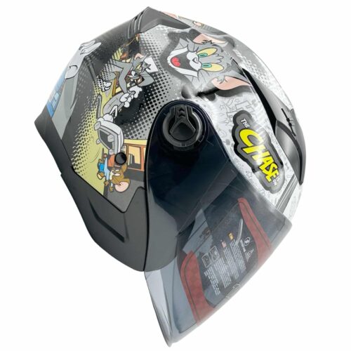 Casco Semi Integral Edge Jaguar Tom & Jerry Doble Visor Ahumado con Diseño
