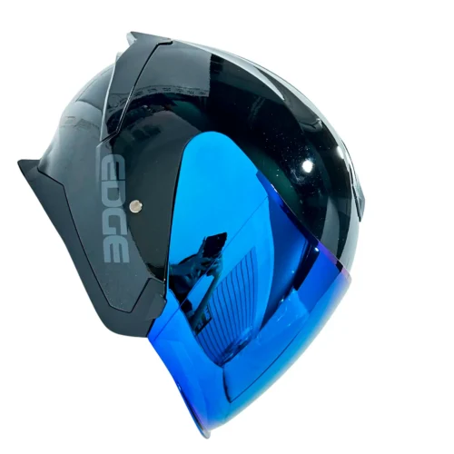 Casco Semi Integral Edge Bonnie Visor Azul Litmo Luz Led
