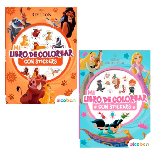 Libro para Colorear + Stickers Sicoben Disney Set de 2 Block
