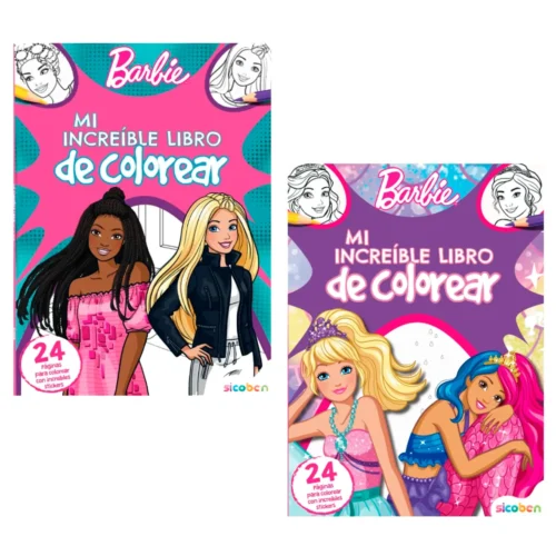 Libro para Colorear Barbie + Stickers Sicoben Set de 2 Block