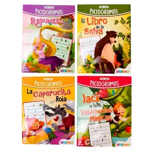 Libros de Lectura Sicoben Lee con Pictogramas Set de 4 Unidades